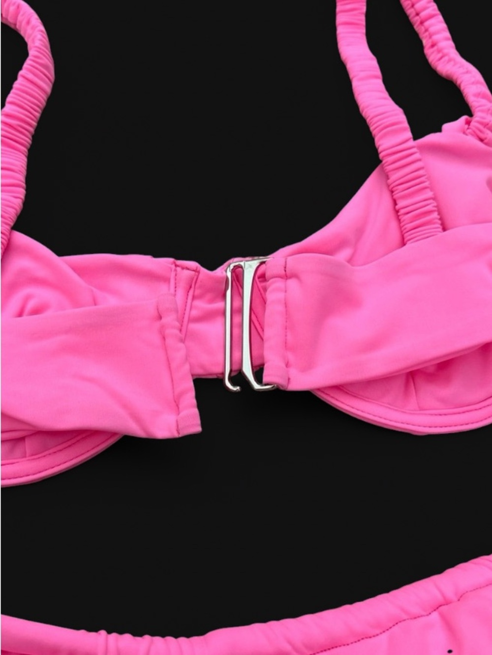 Pink Ruched Underwire Bikini Set - Picture 7 of 9